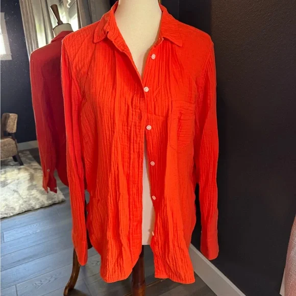 J. Crew Classic gauze cotton shirt Size 12 - Picture 1 of 7